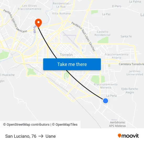 San Luciano, 76 to Uane map