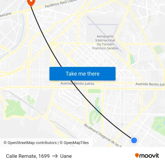 Calle Remate, 1699 to Uane map