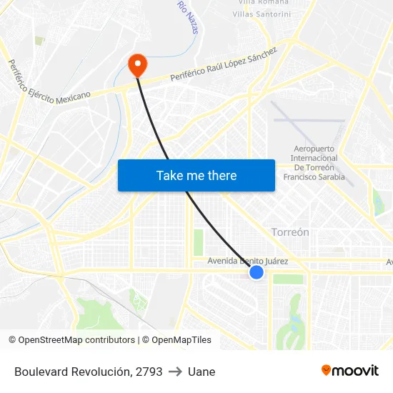 Boulevard Revolución, 2793 to Uane map
