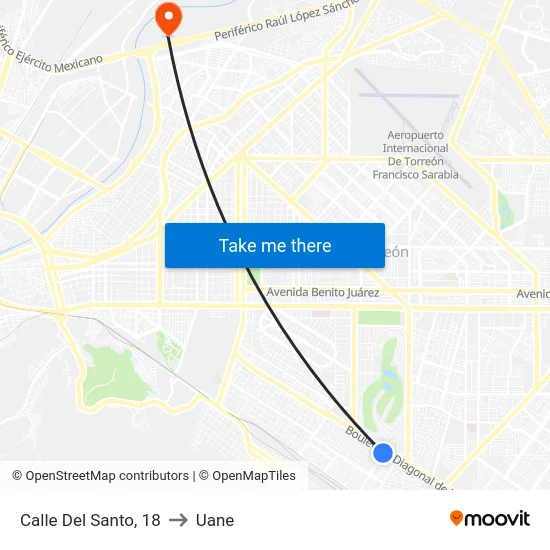 Calle Del Santo, 18 to Uane map