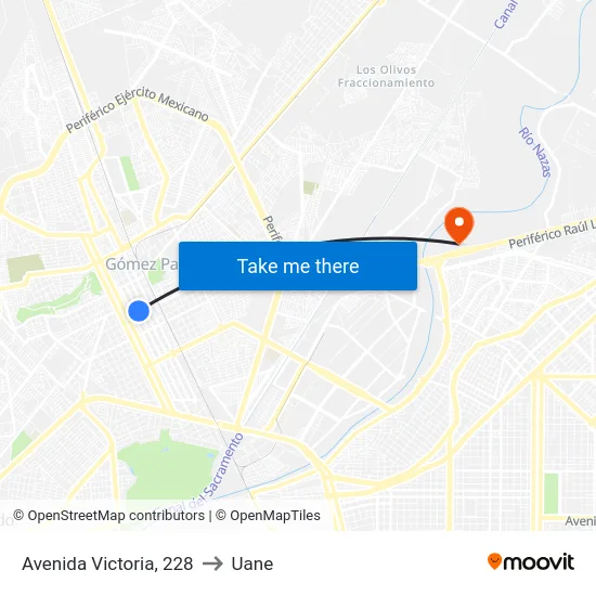 Avenida Victoria, 228 to Uane map