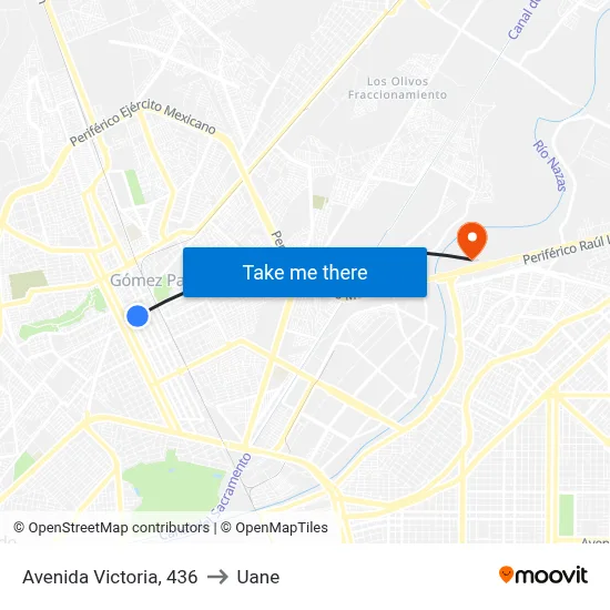 Avenida Victoria, 436 to Uane map