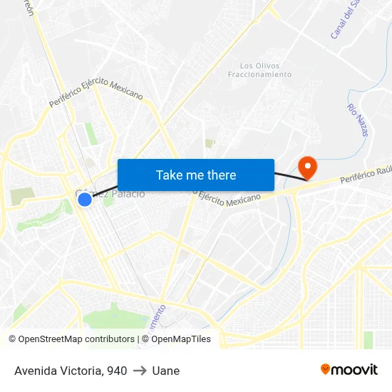 Avenida Victoria, 940 to Uane map