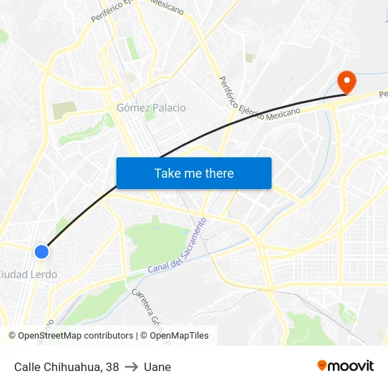 Calle Chihuahua, 38 to Uane map