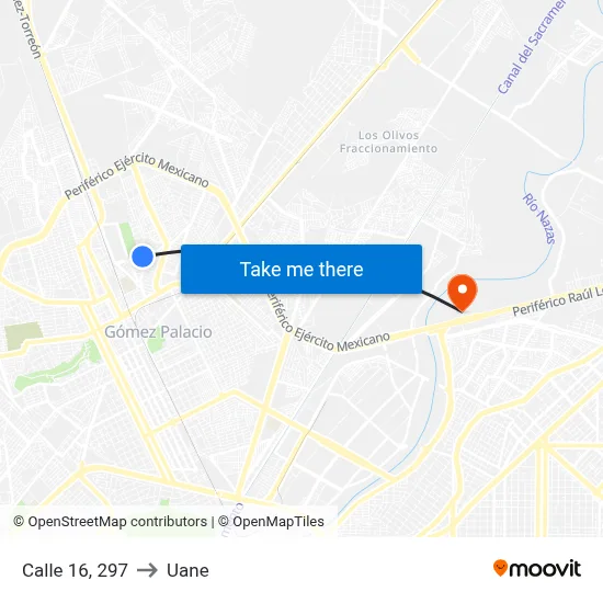 Calle 16, 297 to Uane map