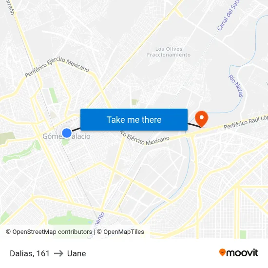 Dalias, 161 to Uane map