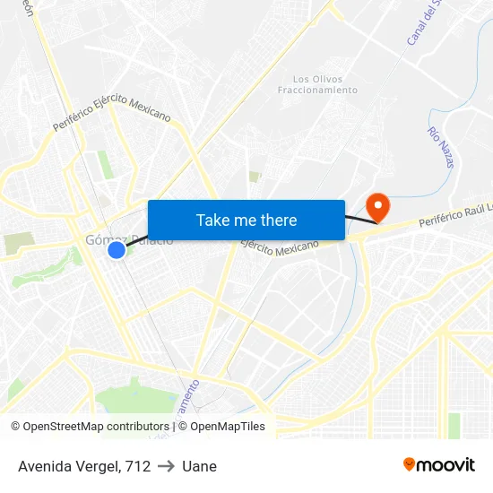 Avenida Vergel, 712 to Uane map