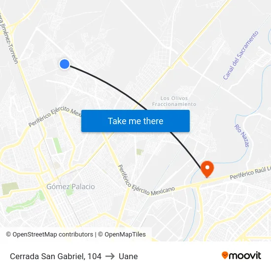 Cerrada San Gabriel, 104 to Uane map