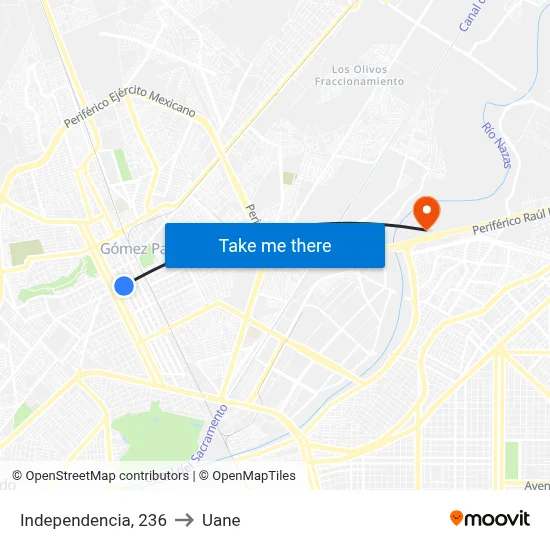 Independencia, 236 to Uane map