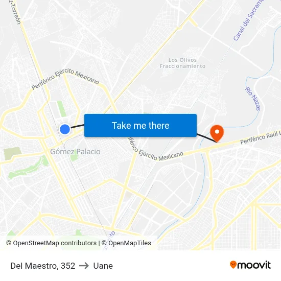 Del Maestro, 352 to Uane map