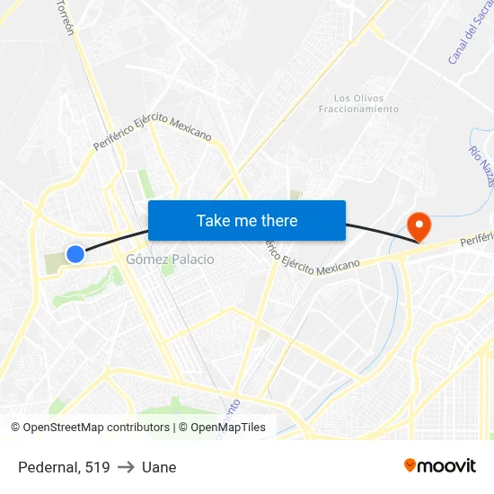 Pedernal, 519 to Uane map