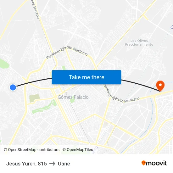 Jesús Yuren, 815 to Uane map