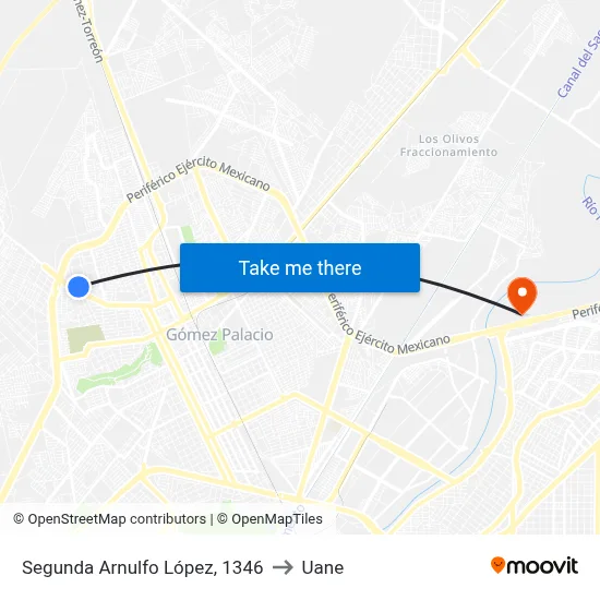 Segunda Arnulfo López, 1346 to Uane map