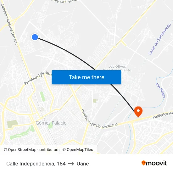 Calle Independencia, 184 to Uane map