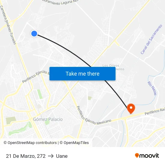 21 De Marzo, 272 to Uane map