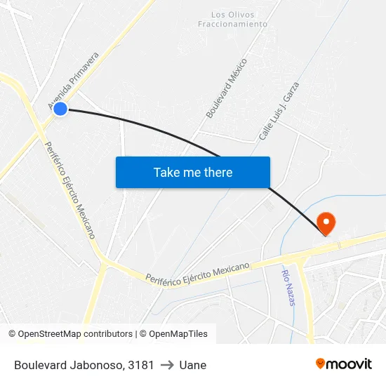 Boulevard Jabonoso, 3181 to Uane map