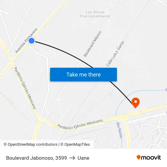 Boulevard Jabonoso, 3599 to Uane map