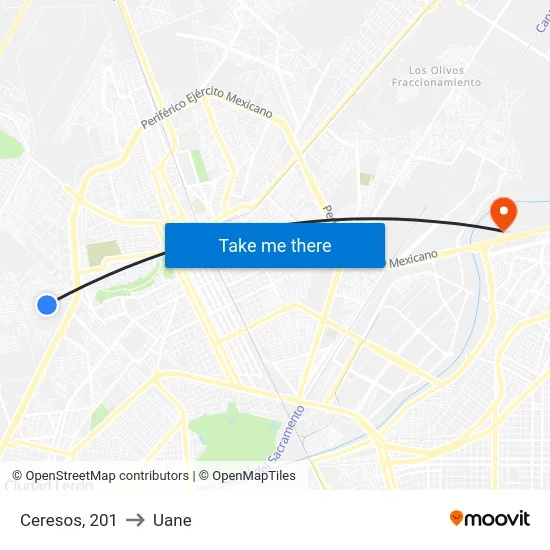 Ceresos, 201 to Uane map
