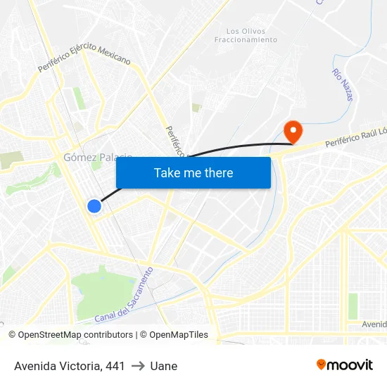 Avenida Victoria, 441 to Uane map