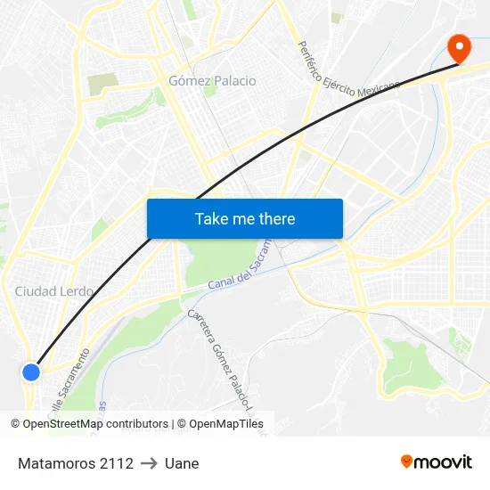 Matamoros 2112 to Uane map