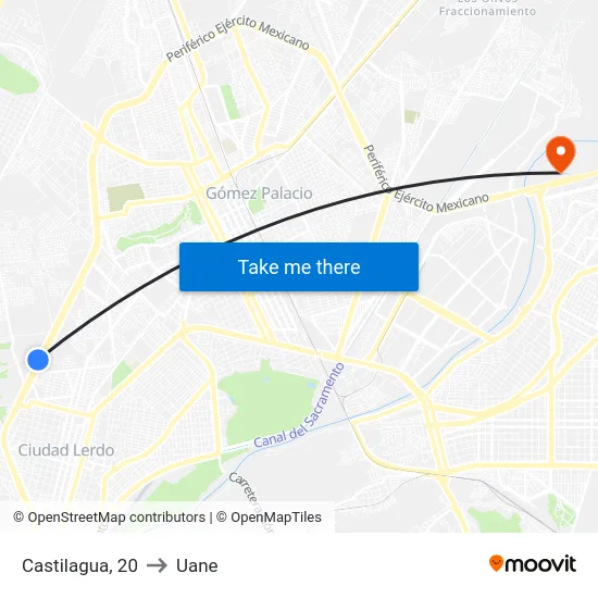 Castilagua, 20 to Uane map
