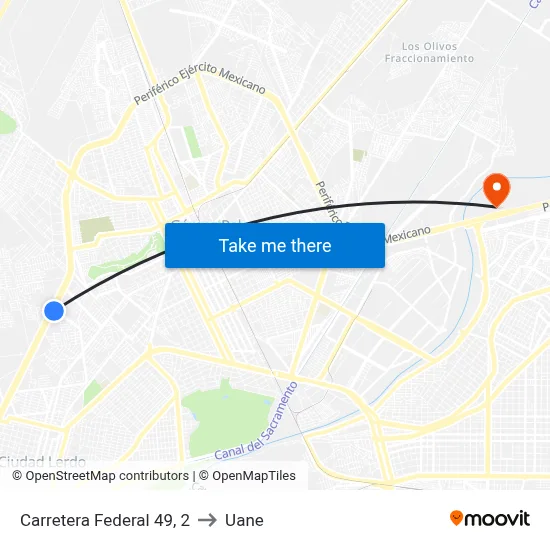 Carretera Federal 49, 2 to Uane map