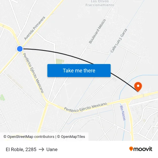 El Roble, 2285 to Uane map