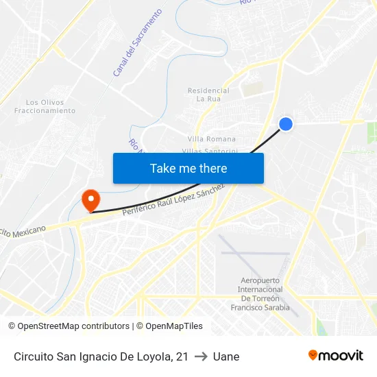 Circuito San Ignacio De Loyola, 21 to Uane map