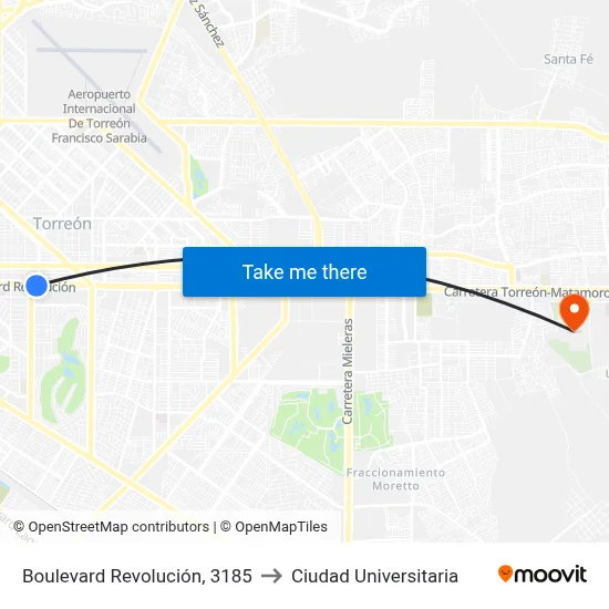 Boulevard Revolución, 3185 to Ciudad Universitaria map