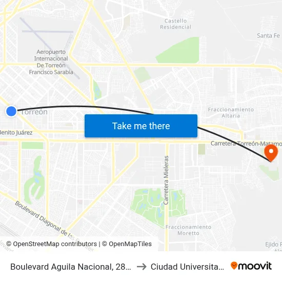 Boulevard Aguila Nacional, 2803 to Ciudad Universitaria map