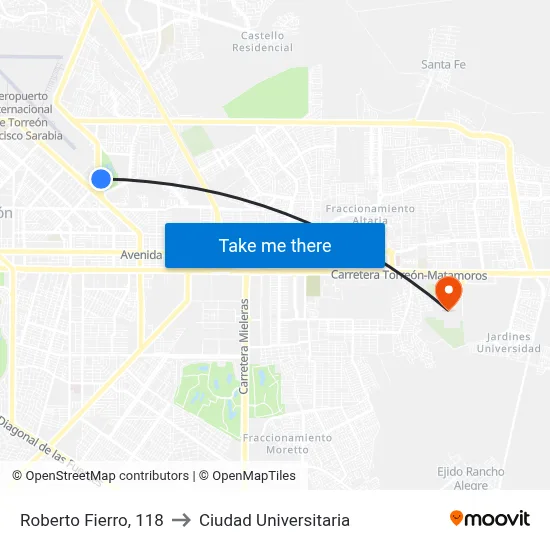 Roberto Fierro, 118 to Ciudad Universitaria map