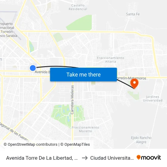 Avenida Torre De La Libertad, 607 to Ciudad Universitaria map
