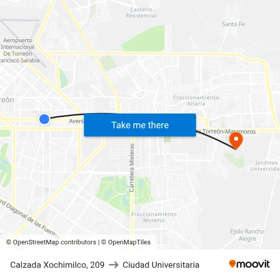 Calzada Xochimilco, 209 to Ciudad Universitaria map