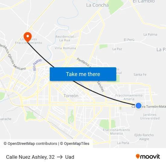 Calle Nuez Ashley, 32 to Uad map