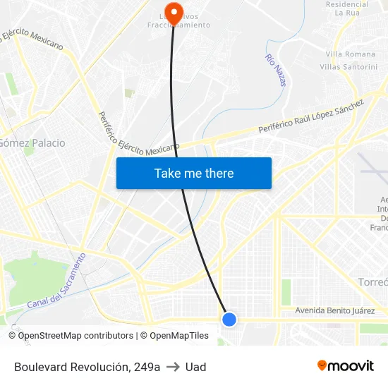 Boulevard Revolución, 249a to Uad map