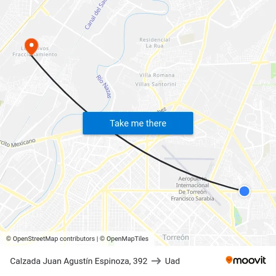 Calzada Juan Agustín Espinoza, 392 to Uad map