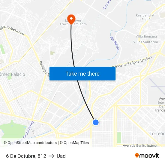 6 De Octubre, 812 to Uad map