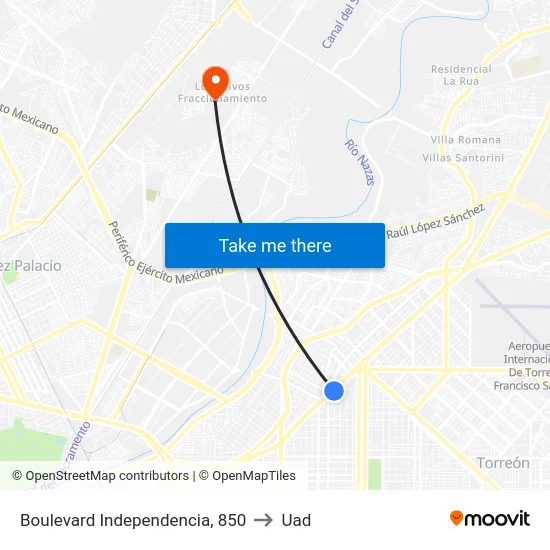Boulevard Independencia, 850 to Uad map