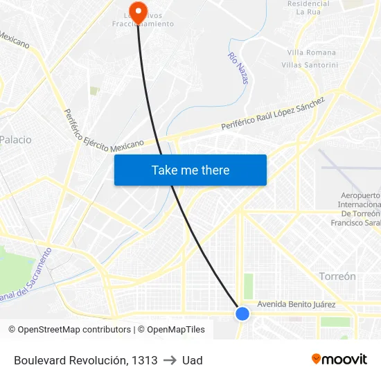 Boulevard Revolución, 1313 to Uad map