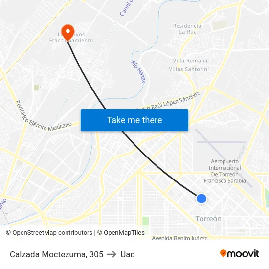 Calzada Moctezuma, 305 to Uad map