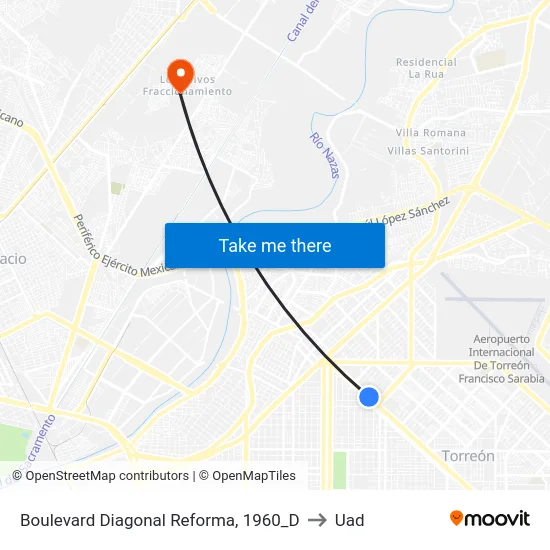 Boulevard Diagonal Reforma, 1960_D to Uad map