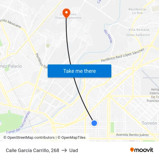 Calle García Carrillo, 268 to Uad map