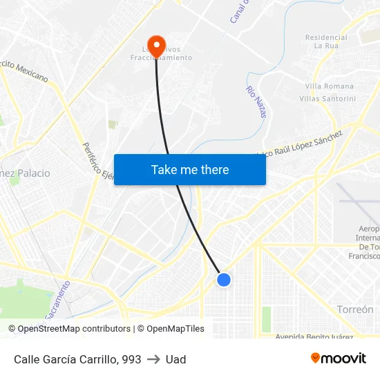 Calle García Carrillo, 993 to Uad map