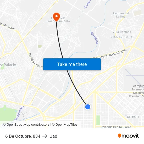 6 De Octubre, 834 to Uad map