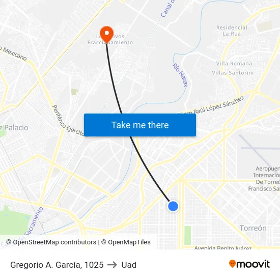 Gregorio A. García, 1025 to Uad map