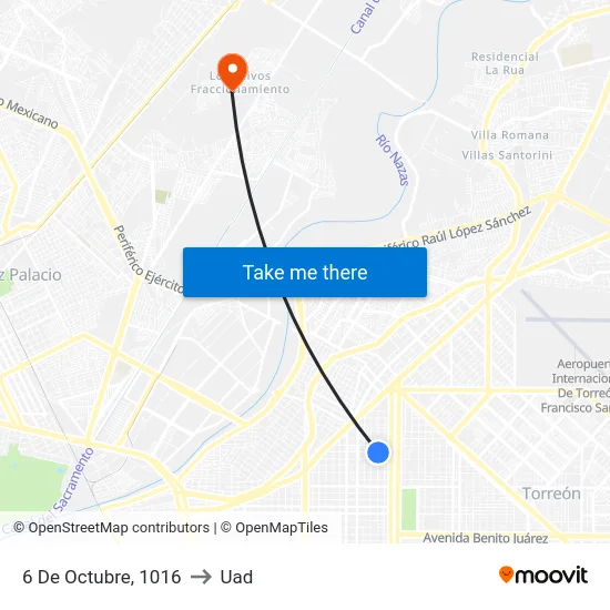 6 De Octubre, 1016 to Uad map
