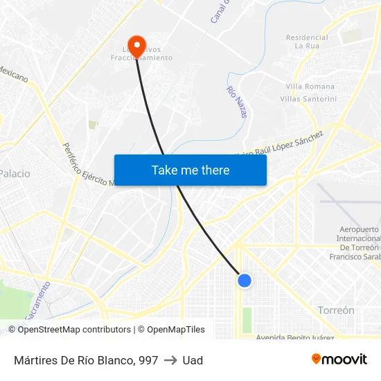 Mártires De Río Blanco, 997 to Uad map