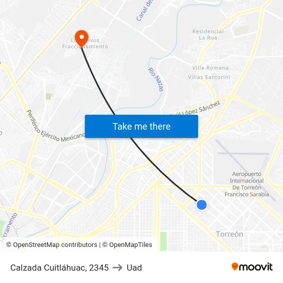Calzada Cuitláhuac, 2345 to Uad map