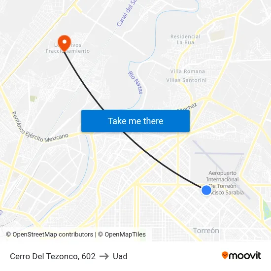 Cerro Del Tezonco, 602 to Uad map