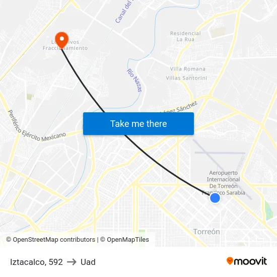 Iztacalco, 592 to Uad map